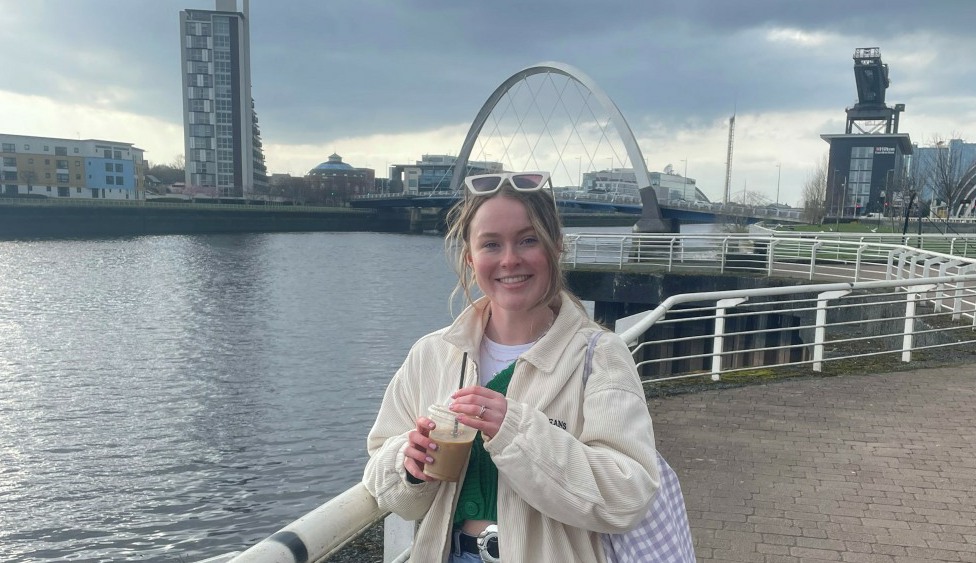 Scottish girl on banks of Clyde